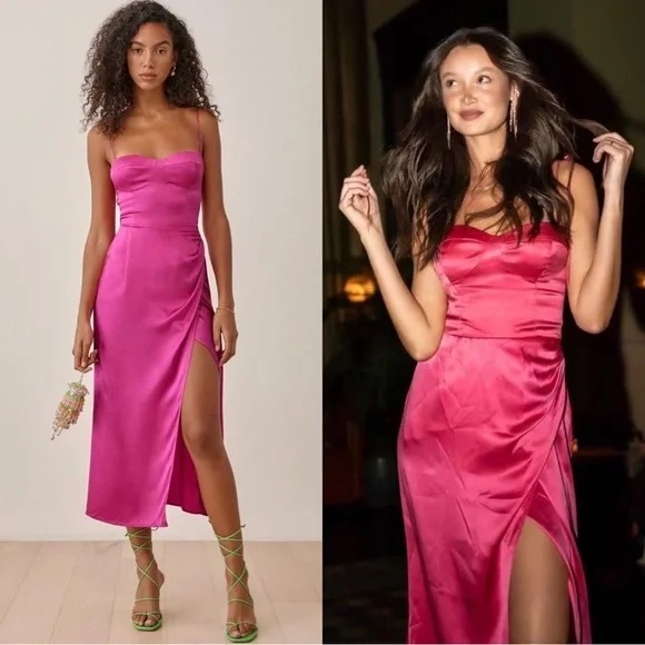 Reformation Pink Silk Dress 💕 - Picture 4 of 8